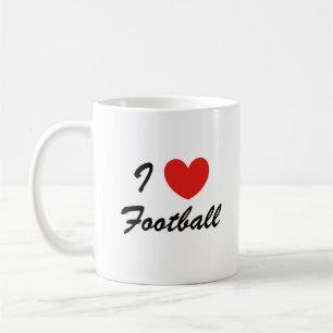 I Love Football Sports Typography Coffee Mug