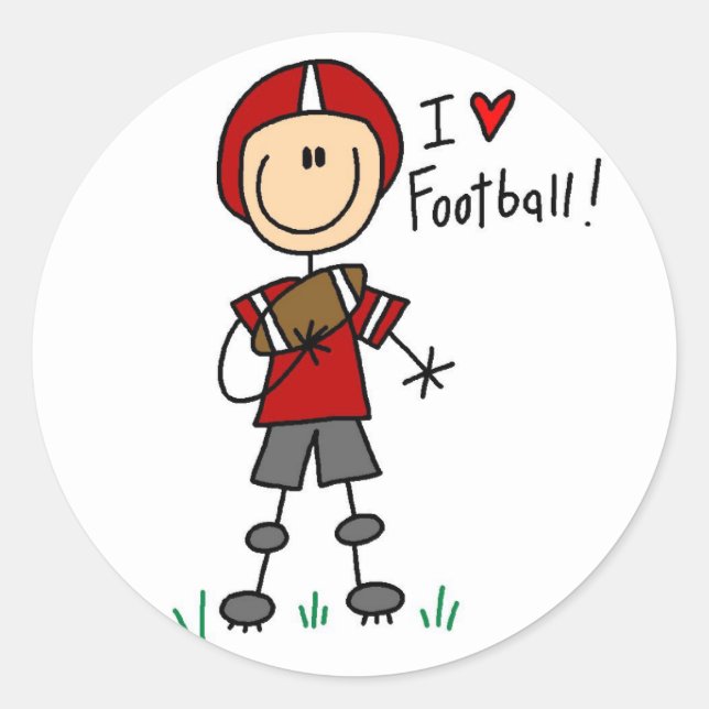 I Love Football Tshirts and Gifts Classic Round Sticker (Front)