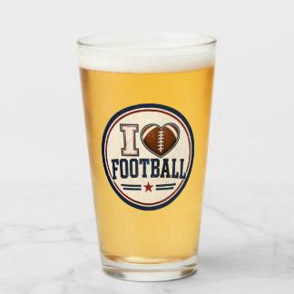 I Love Football Tumbler Glass | Football Lover Spo