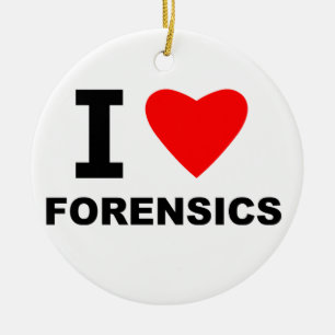 I Love Forensics Ceramic Tree Decoration
