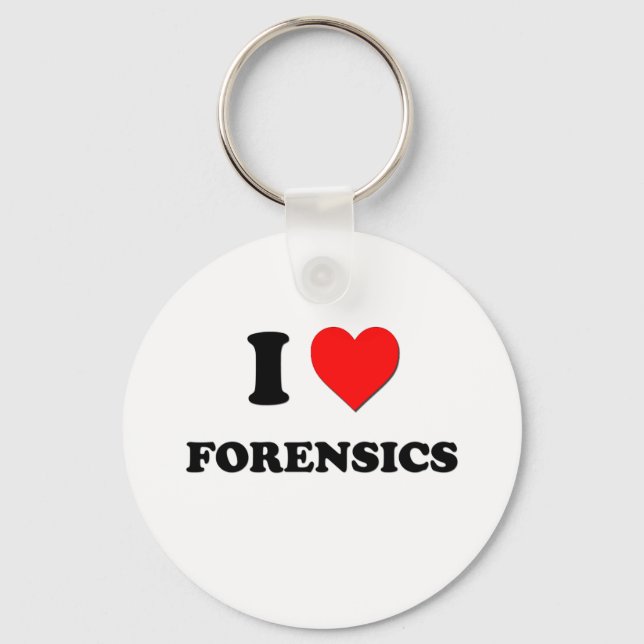 I Love Forensics Key Ring (Front)