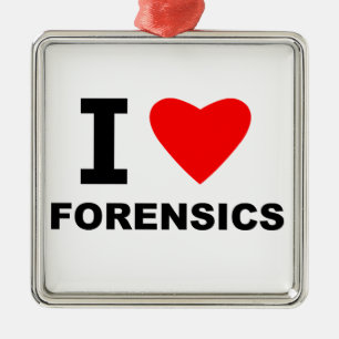 I Love Forensics Metal Tree Decoration