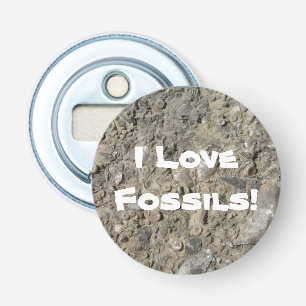 I Love Fossils! (Fossil Hash Print) Bottle Opener