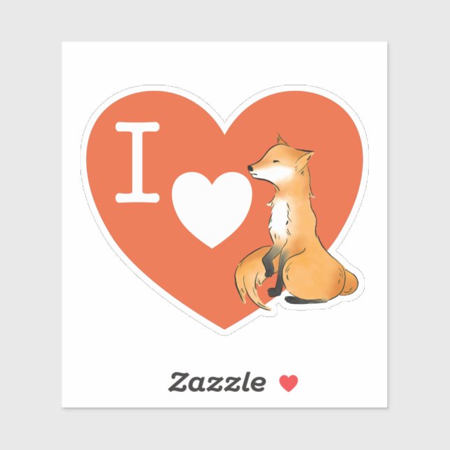 I love Fox | Fox lover | Vinyl Fox Single Sticker (Sheet)