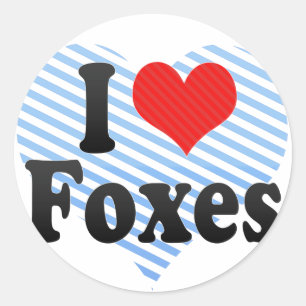 I Love Foxes Classic Round Sticker