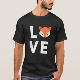 I Love Foxes Cute Fox Funny Fox Love Animal Face T-Shirt