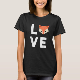 I Love Foxes Cute Fox Funny Fox Love Animal Face T-Shirt