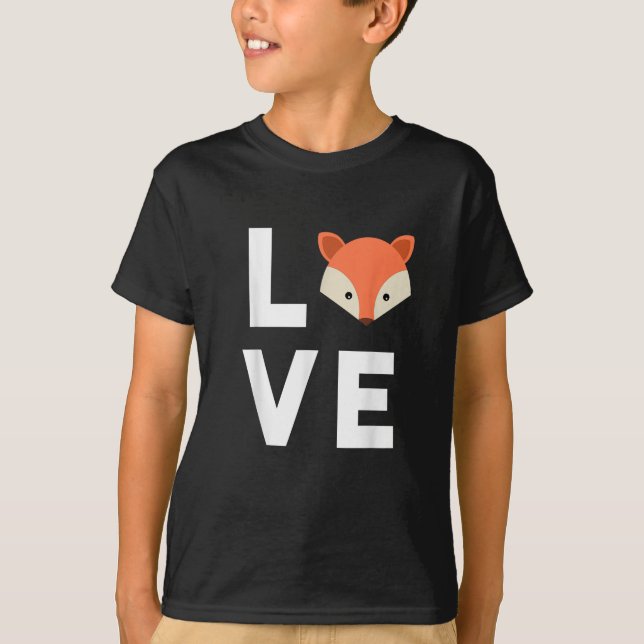 I Love Foxes Cute Fox Funny Fox Love Animal Face T-Shirt (Front)