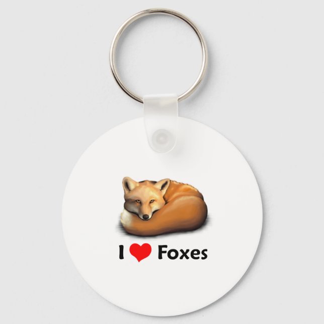 I love Foxes Key Ring (Front)