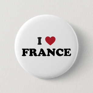 I Love France 6 Cm Round Badge