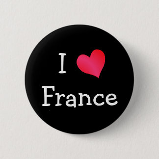 I Love France 6 Cm Round Badge