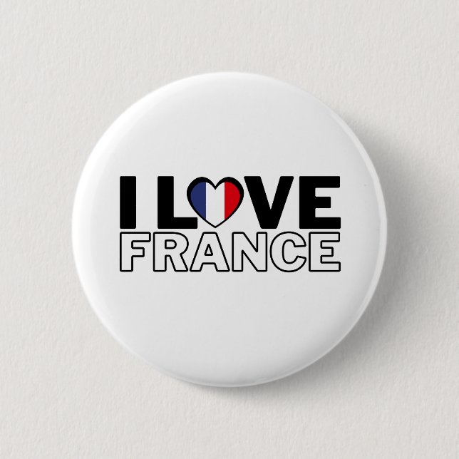 I LOVE FRANCE - For real French people! 6 Cm Round Badge (Front)