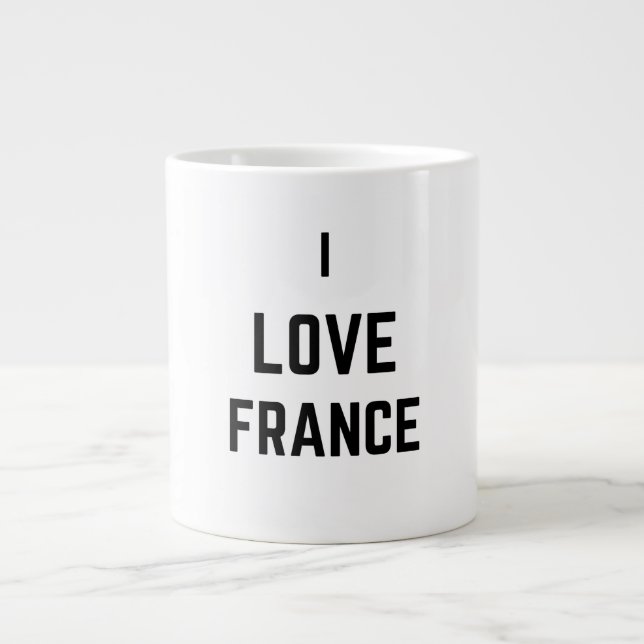 I LOVE  FRANCE LARGE COFFEE MUG (Front)