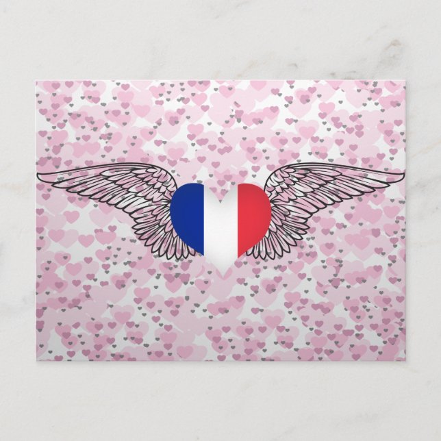 I Love France -wings Postcard (Front)
