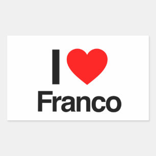 i love franco rectangular sticker