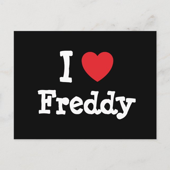I love Freddy heart custom personalised Postcard (Front)