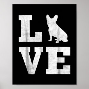 I Love French Bulldog Frenchie Dog Lover Owner Poster