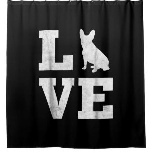 i love french bulldog frenchie dog  owner gift shower curtain