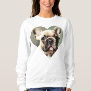 I LOVE FRENCH BULLDOGS! A FRENCH BULLDOG IN HEART SWEATSHIRT