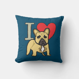 I Love French Bulldogs Cushion