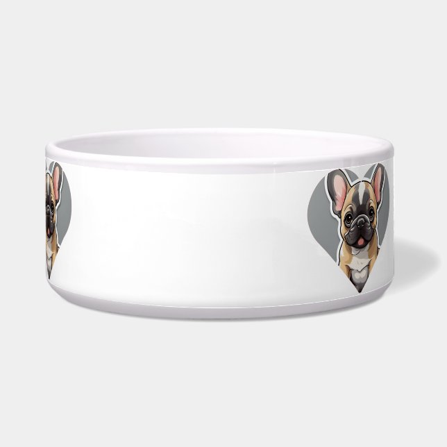I LOVE FRENCH BULLDOGS Cute Cartoon Puppy in Heart (Front)