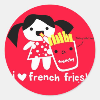 I LOVE FRENCH FRIES STICKER