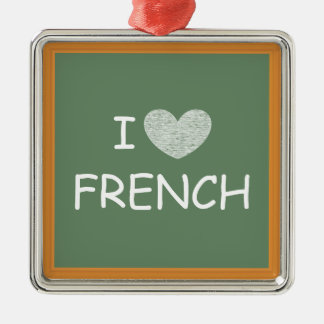 I Love French Metal Tree Decoration