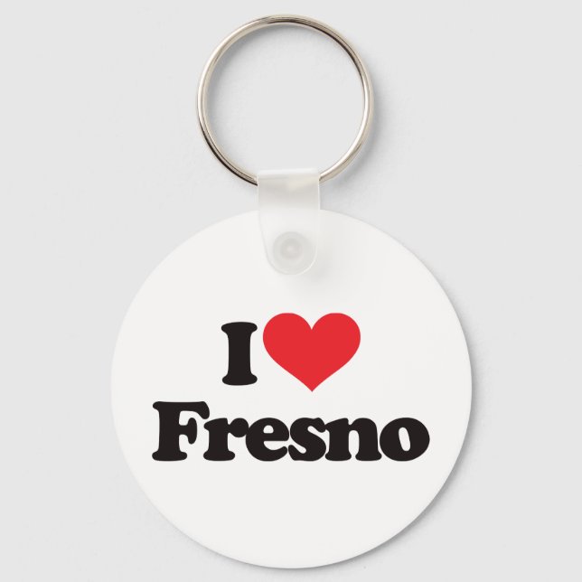 I Love Fresno Key Ring (Front)