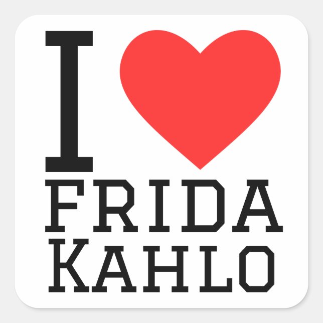 I love frida kahlo square sticker (Front)