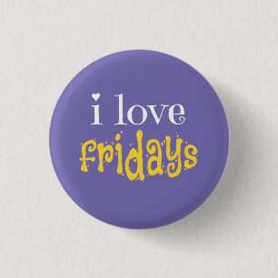 I Love Fridays Beverage Coaster 3 Cm Round Badge