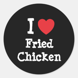 I love Fried Chicken heart T-Shirt Classic Round Sticker