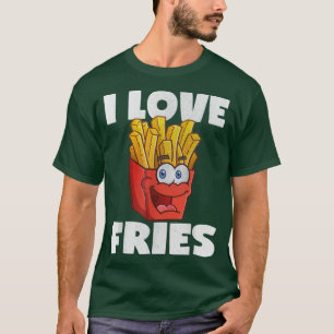 I Love Fries Funny Cute Vintage French Fry Lover  T-Shirt