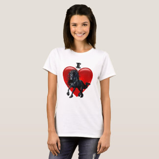 I Love Friesian horses, Big red heart of love T-Shirt