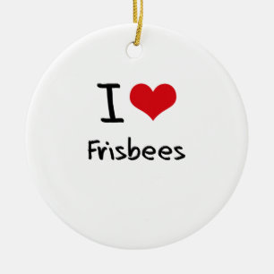 I Love Frisbees Ceramic Tree Decoration