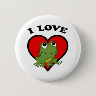 I Love Frogs 6 Cm Round Badge