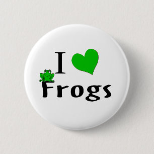 I Love Frogs 6 Cm Round Badge