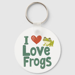 I Love Frogs Key Ring