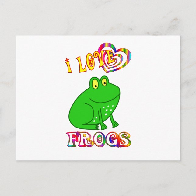 I LOVE FROGS POSTCARD (Front)