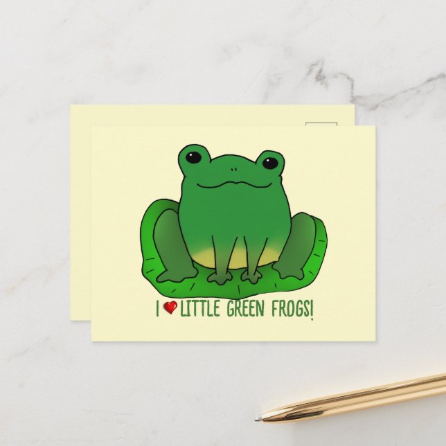 I Love Frogs Postcard (Front/Back In Situ)