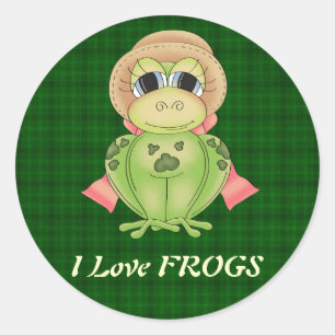 I Love FROGS sticker