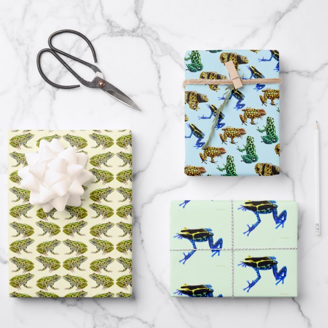 I Love Frogs Wrapping Paper Sheet (Front)