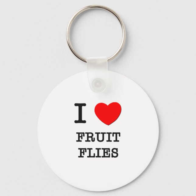 I Love Fruit Flies Key Ring (Front)