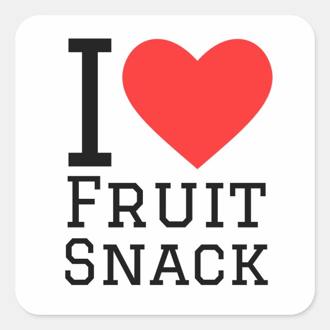 I love fruit snack square sticker (Front)