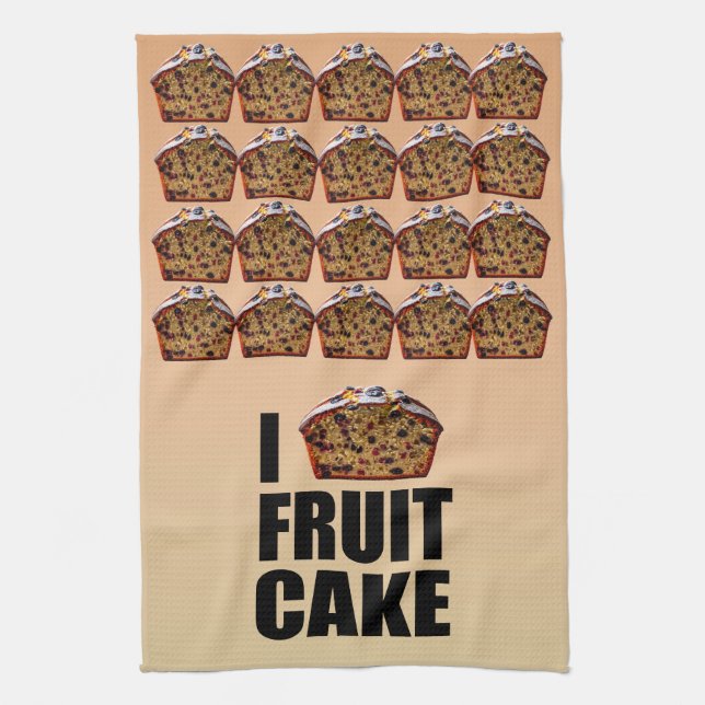 I Love Fruitcake Tea Towel (Vertical)