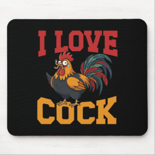 I Love Funny Rooster Chicken Farm Humour _1 Mouse Pad