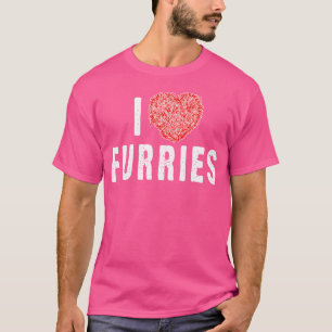 I Love Furries Furry Fursona Tail Ears Cosplay T-Shirt