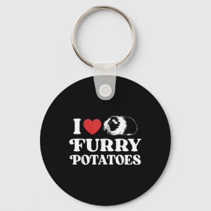 I Love Furry Potatoes Funny Guinea Pig Heart Desig Key Ring