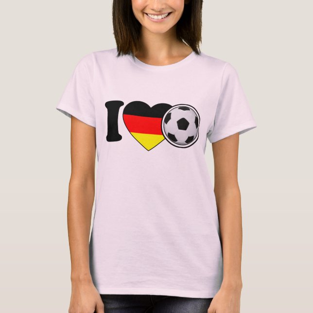 "I Love Fußball" Damen-Shirt Deutschland Germany T-Shirt (Front)