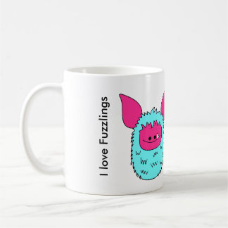 I love Fuzzlings mug - Blue/Pink Fuzzling