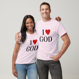 I love G O D   Heart custom text GOD religious T-S T-Shirt
